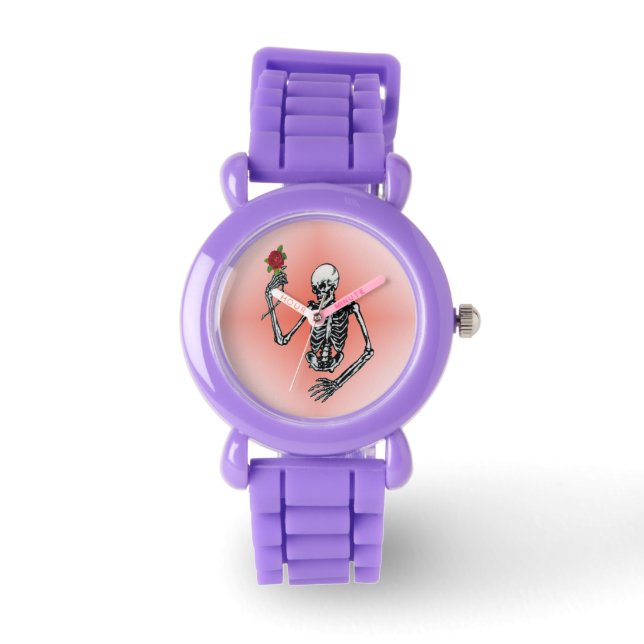 Montre Gothic Skeleton Single Red Rose (Recto)