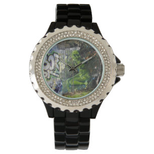 Montre Graffiti vert de l'espace extra-atmosphérique