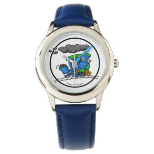 Montre grand logo bleu avec anneau bleu Minute
