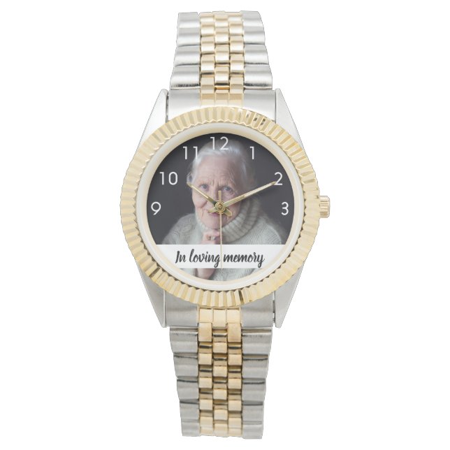 Montre Grand-mère du mémorial de photos personnalisé (devant)