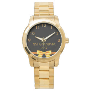 Montre Grand-mère meilleure grand-mère jamais d'or noir