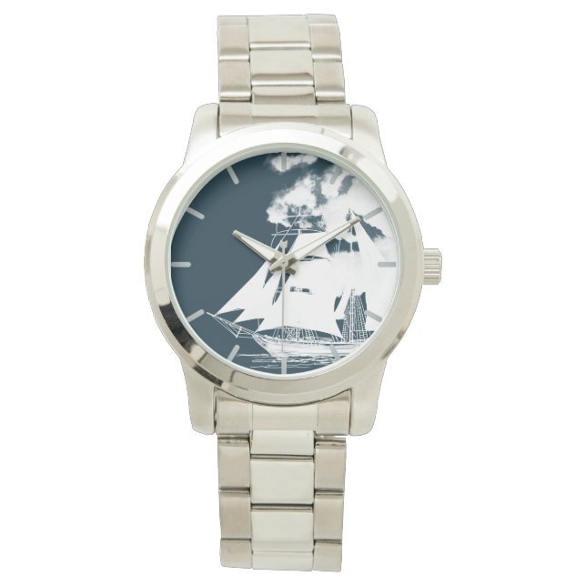 Montre Grand navire et nuages Nautique (devant)