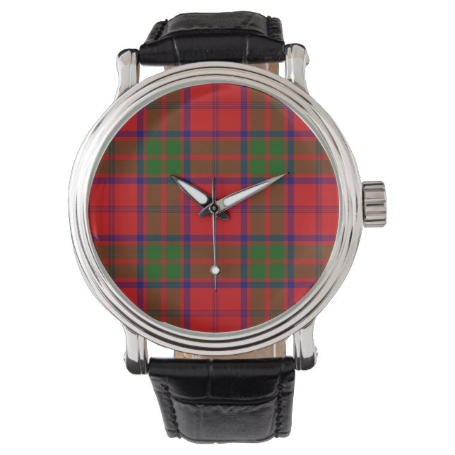 Montre Grant tartan rouge vert plaid (devant)