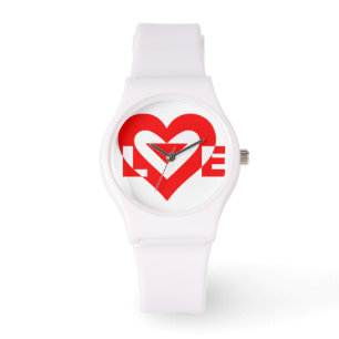 Montre Graphique d'amour cool, Rouge