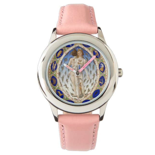 MONTRE GRAPHIQUE D'ASTROLOGIE ANTIQUE ET SIGNES ZODIAQUES (devant)