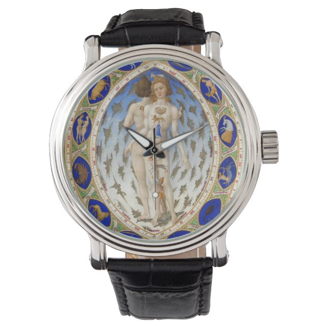 MONTRE GRAPHIQUE D'ASTROLOGIE ANTIQUE ET SIGNES ZODIAQUES (devant)
