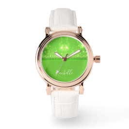 Montre Green and white glitter