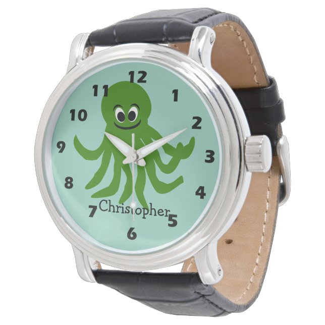 Montre Green Octopus Design (Incliné)