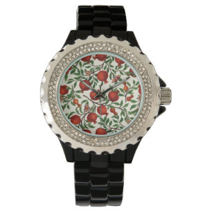 Montre Grenades et papillons Bella sur blanc