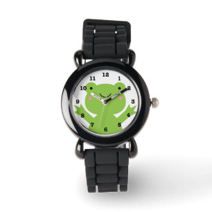Montre Grenouille verte heureuse mignonne numérotée