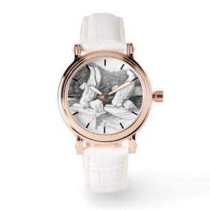 Montre Griffins sculpté crayon monochrome Art