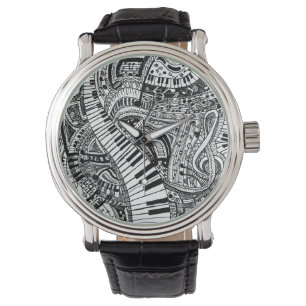 Montre Griffonnage de musique classique avec le clavier