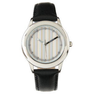 Montre Gris gris doux et doux, rayures verticales