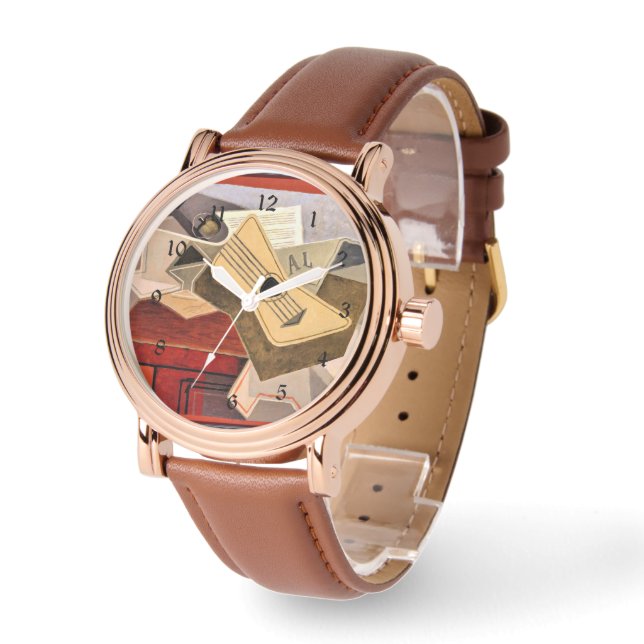 Montre Gris - Guitare et journal (Angle)