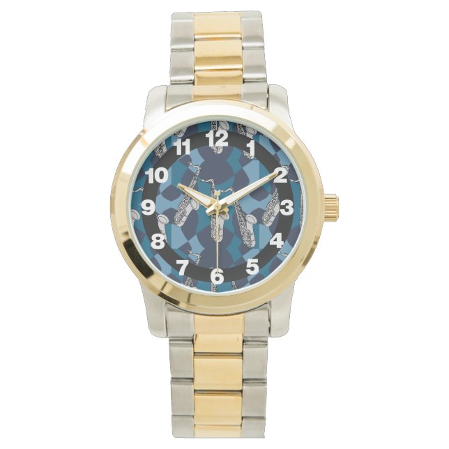 Montre Gris saxophones croquants (devant)