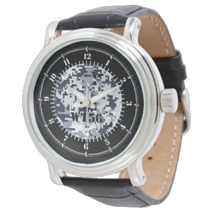 Montre grise urbaine personnalisée de camouflage