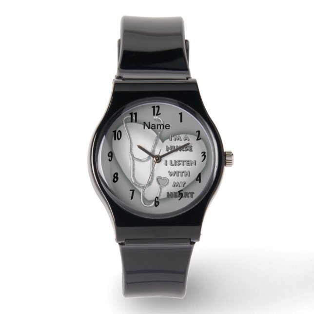 Montre Grosse infirmière de coeur gris (Recto)