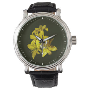 Montre Groupe de Lys jaunes