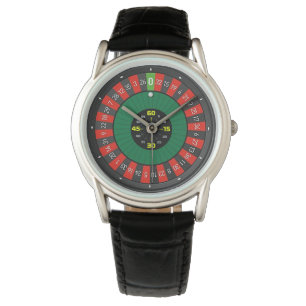 Montre guet en cuir noir roulette