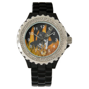 Montre Guitare à flamme cool numérotée