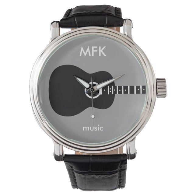 Montre guitare acoustique sur mesure (devant)