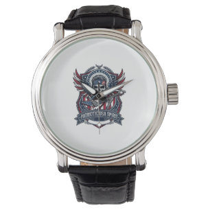 Montre Guitariste de la Liberté Patriotique Crâne Musique