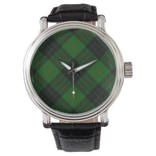 Montre Gunn tartan vert noir plaid
