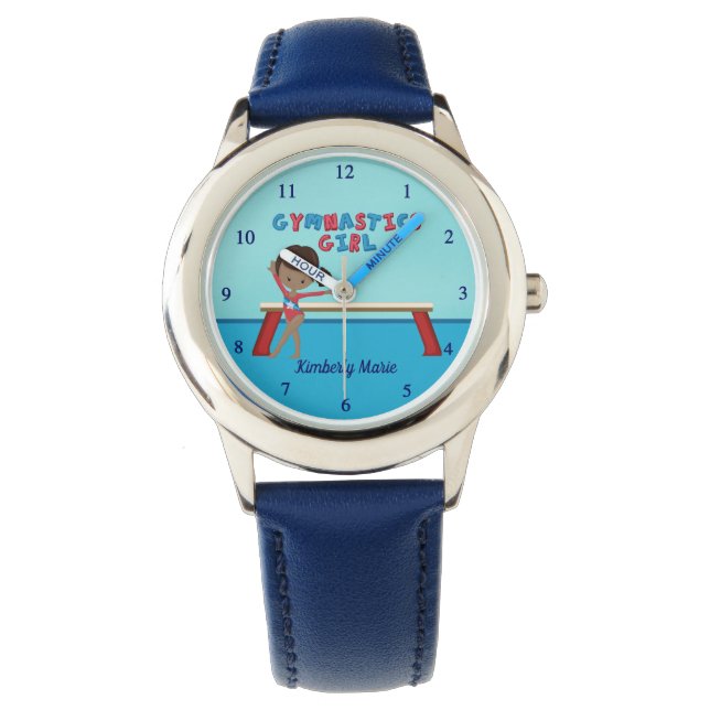 Montre Gymnastique afro-américaine Girl Gymnast Kids (devant)