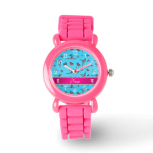 Montre Gymnastique argentée nommée personnalisée de bl