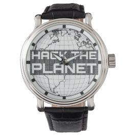 Montre Hack Planet Dark Globe Computer Hacker Design
