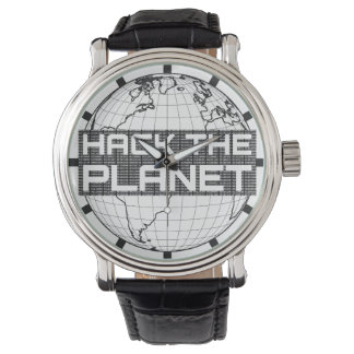 Montre Hack Planet Dark Globe Computer Hacker Design