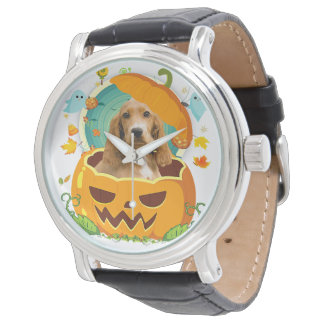 Montre Halloween Anglais Cocker Spaniel Chien Citrouille