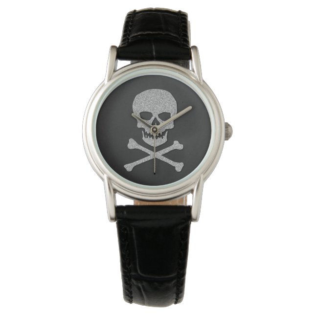 Montre Halloween crâne et os croisés (devant)
