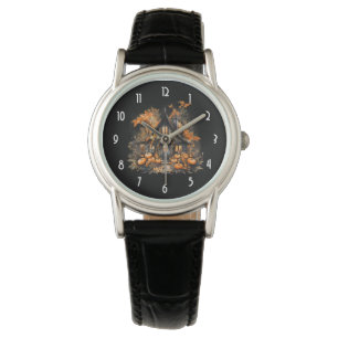 Montre Halloween Maison hantée avec Citrouilles & Foliage