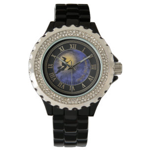 Montre Halloween Pleine lune et sorcière