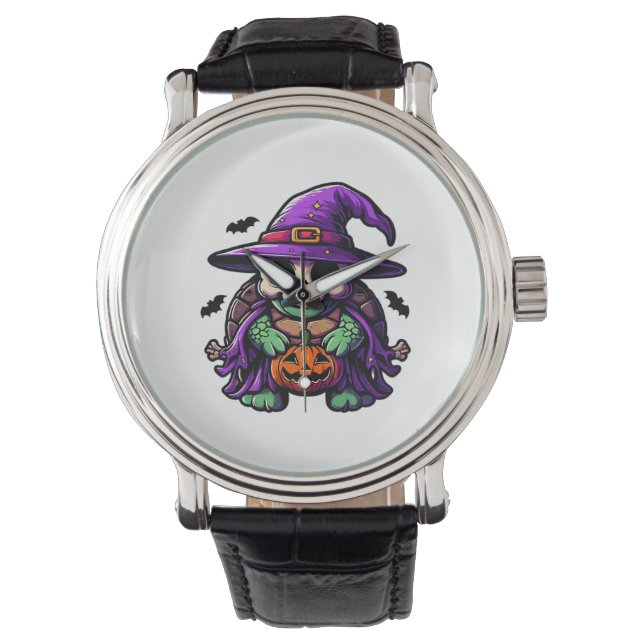 Montre Halloween Tortoise Turtle Witch Hat Costume Spooky (devant)