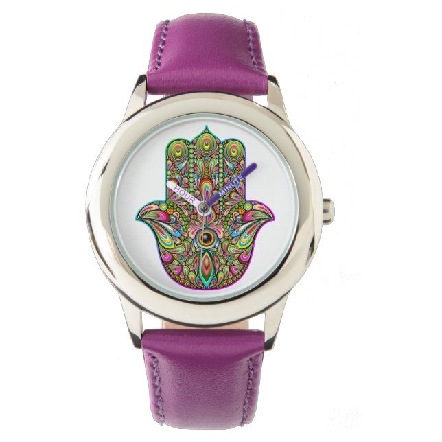 Montre Hamsa Fatma Main Psychedelic Art (devant)