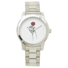 Montre Hand Holding Rose Minimal Art Women’s – Elegant Fl