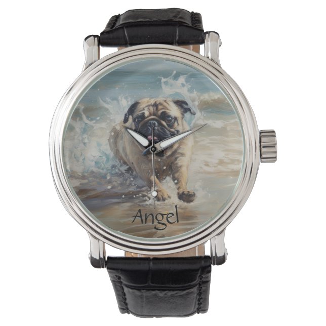 Montre Happy Carlin at the Beach personnalisable (devant)