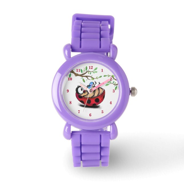 Montre Happy Little Ladybug avec téléphone - Dessin de de (Recto)