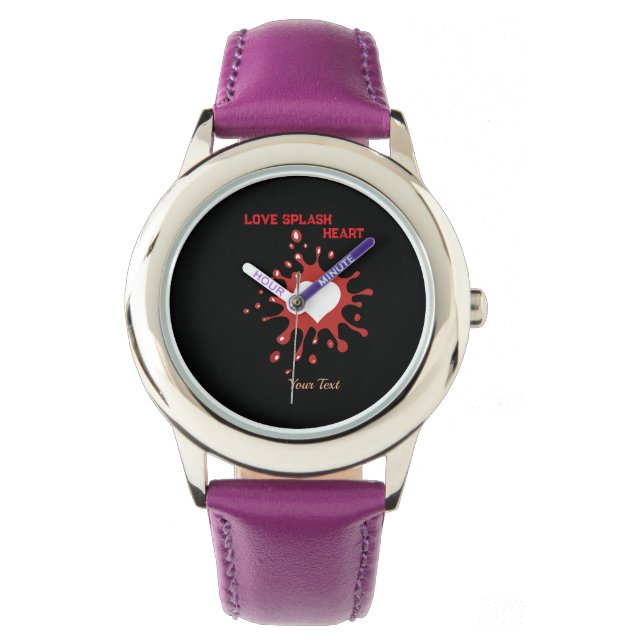 Montre Heart Splash Art – Creative Love Expression Design (devant)