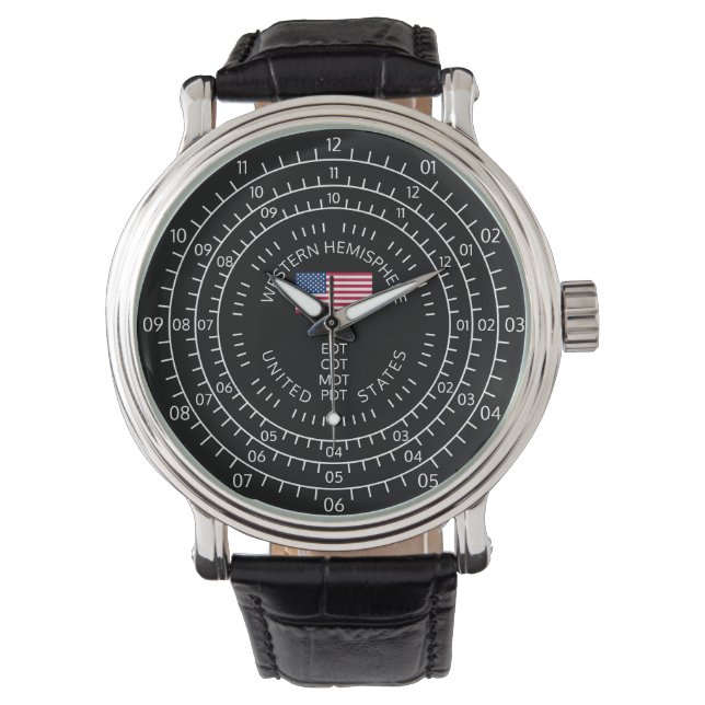 Montre Hémisphère occidental des États-Unis (devant)