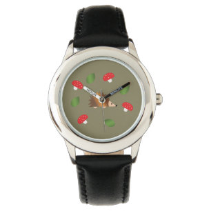 Montre Hérisson Champignons et Feuilles