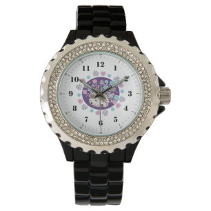 Montre hérisson et fleurs