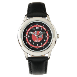 Montre Héros noir et rouge personnalisé Hour et minute