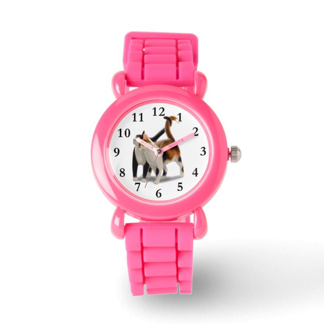 Montre Heureux Chat Amis Enfants Regardez (Recto)