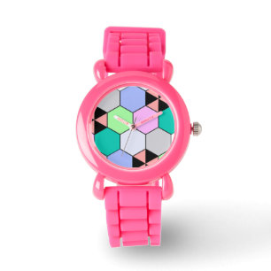 MONTRE HEXAGON COLORÉ