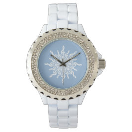 Montre Hiver Bleu ornemental Tref Clé Flocon de neige