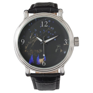 Montre Hiver Wonderland Lumières Bleu et blanc Vacances