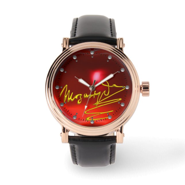 Montre HOMAGE À MOZART Composer 3D Gold Signature Rouge (Recto)